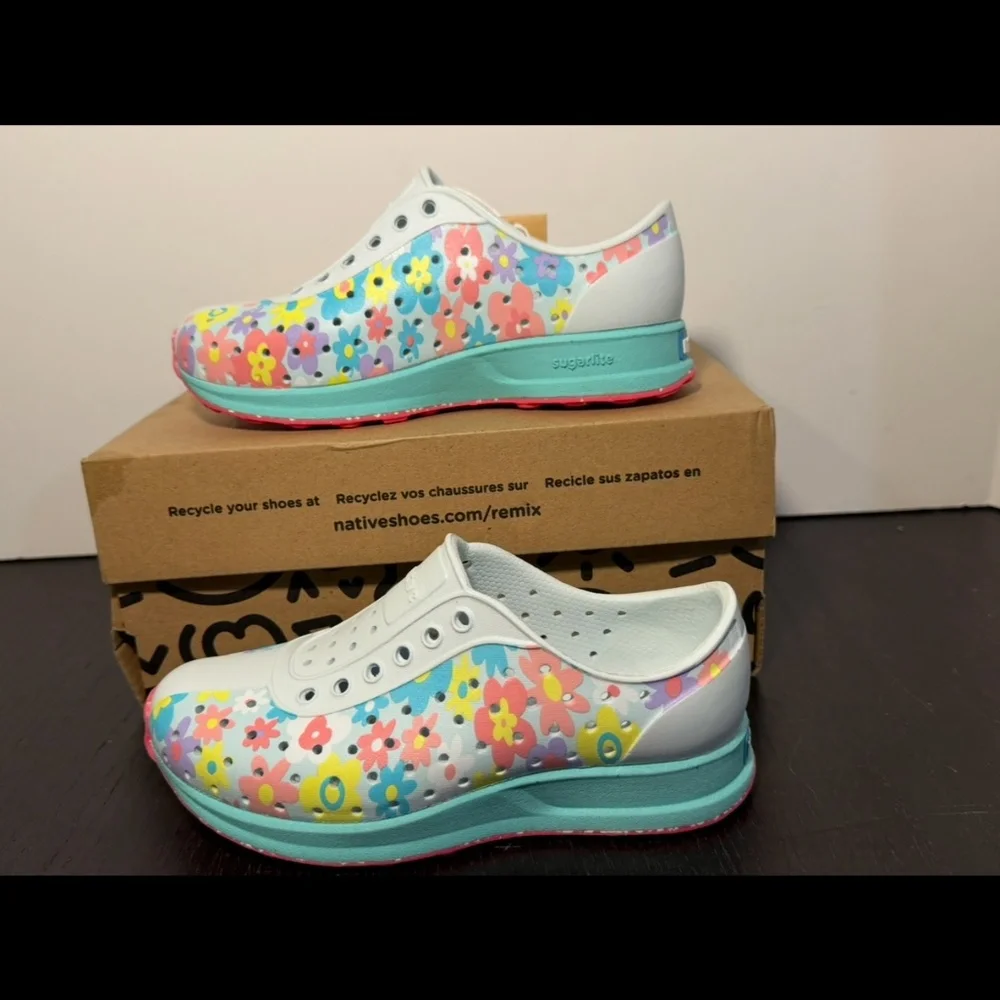 Native Robbie Sugarlite Print Shoes Multicolor Pastel Daisy Little Kids C11